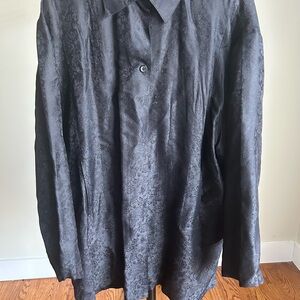Women’s paisley silk black blouse